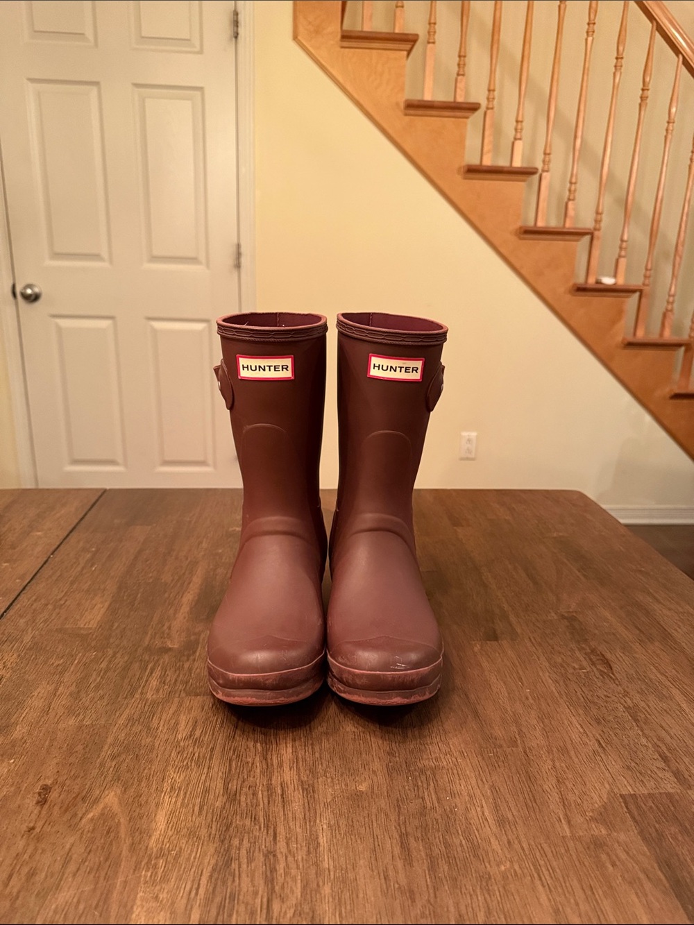 Hunter Short Waterproof Boots in Deep Burgundy